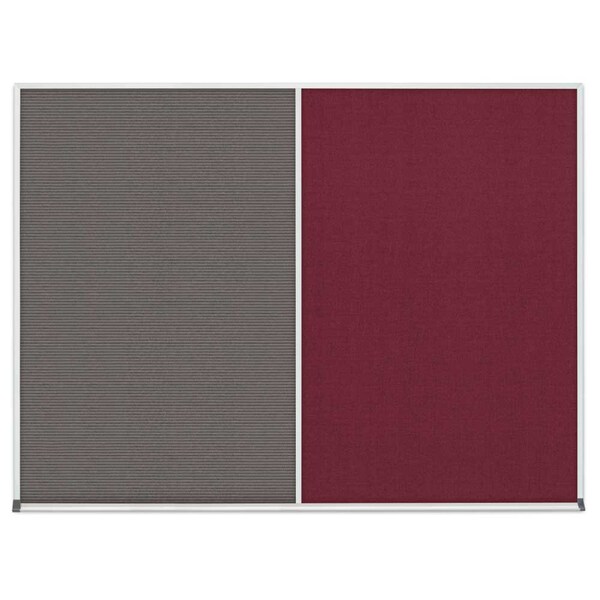 Triple Door Radius Corkboard, 96"x48", Sat, UV7006RC-SATIN-PEARL